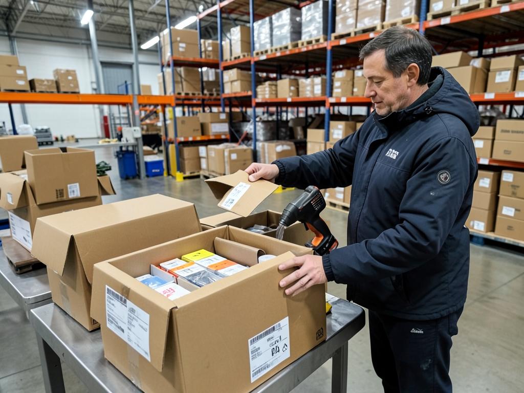 Operação do aluno: embalagem e envio de produtos